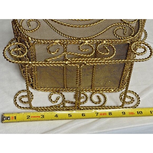 Sleigh Gold Metal Wire Centerpiece Holiday Decor Floral Display Craft Christmas - Picture 12 of 16